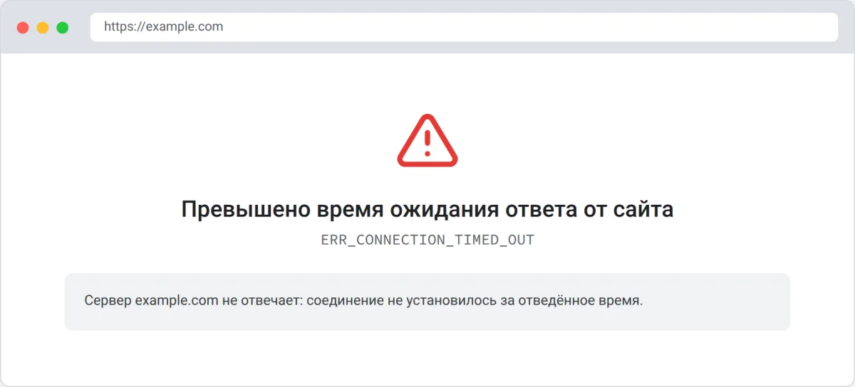 Ошибка ERR_CONNECTION_TIMED_OUT