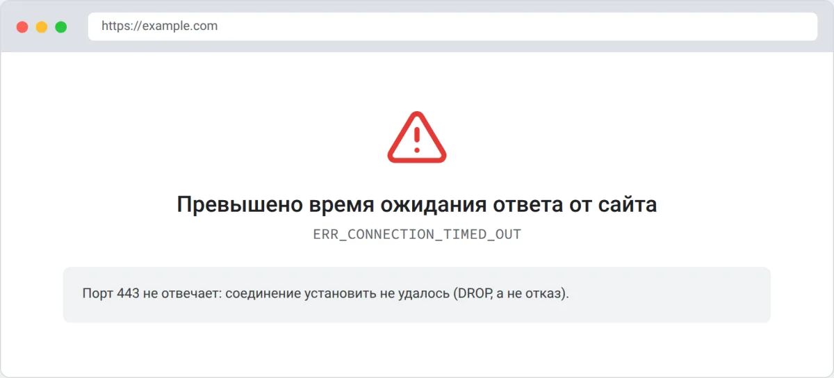 Ошибка ERR_CONNECTION_TIMED_OUT
